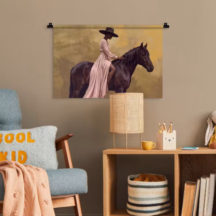 Paard - Klassiek - Oker Wandkleed katoen klein -wsfeer4_kind