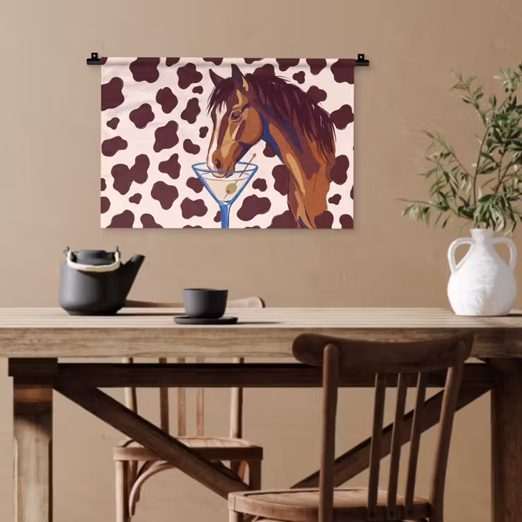 Paard - Martini - Dieren - Abstract - Bruin Wandkleed katoen klein -sfeer6