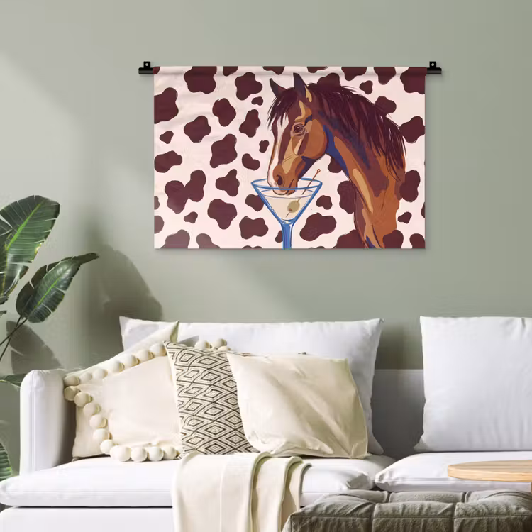 Paard - Martini - Dieren - Abstract - Bruin Wandkleed katoen klein -sfeer7