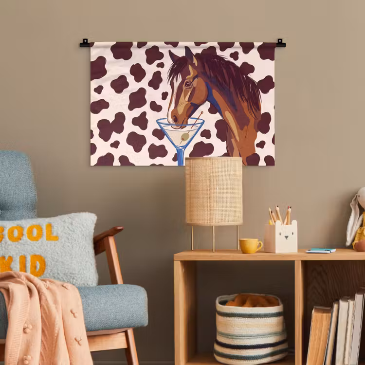 Paard - Martini - Dieren - Abstract - Bruin Wandkleed katoen klein -wsfeer4_kind