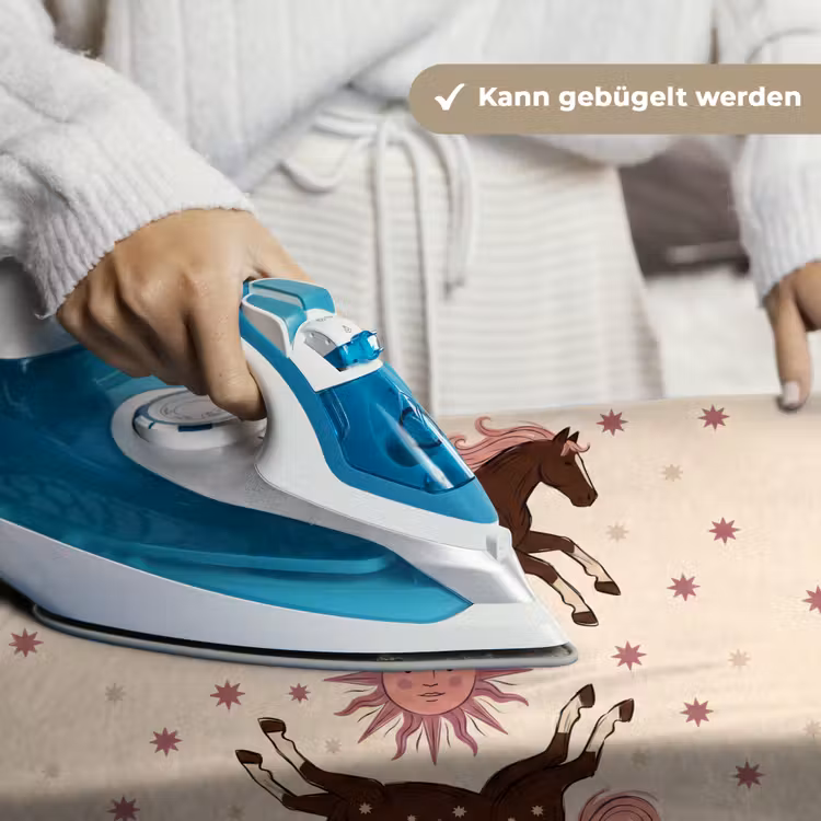 Paard - Zon - Mystiek - Illustratie - Roze Wandkleed katoen klein -tsfeer9_DE