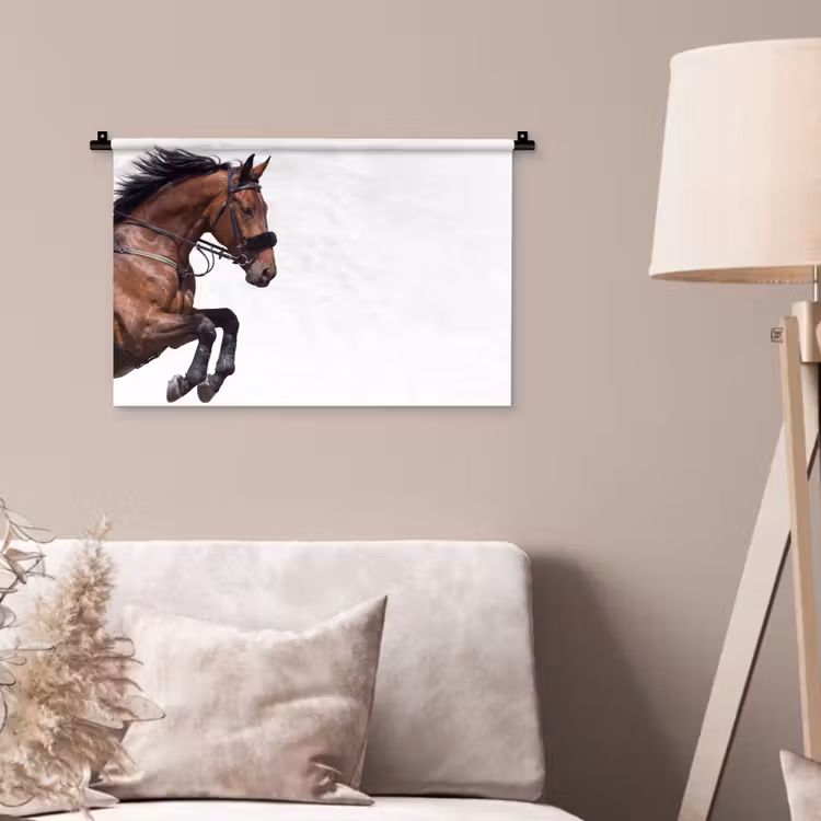 Paard - Springen - Modern Wandkleed katoen klein -sfeer4