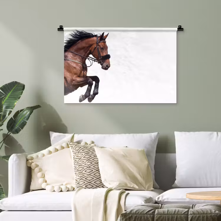 Paard - Springen - Modern Wandkleed katoen klein -sfeer7