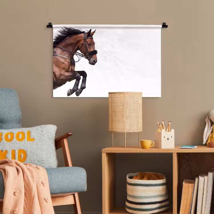 Paard - Springen - Modern Wandkleed katoen klein -wsfeer4_kind