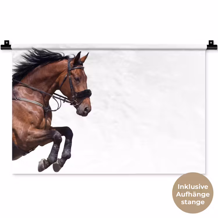 Paard - Springen - Modern Wandkleed katoen klein -t3d_DE