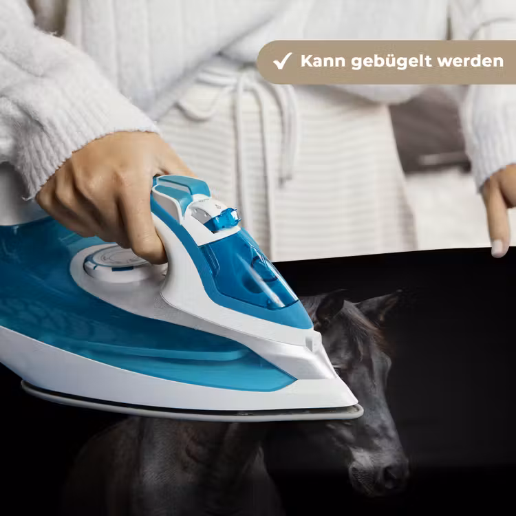 Paard - Dieren - Zwart - Portret Wandkleed katoen klein -tsfeer9_DE