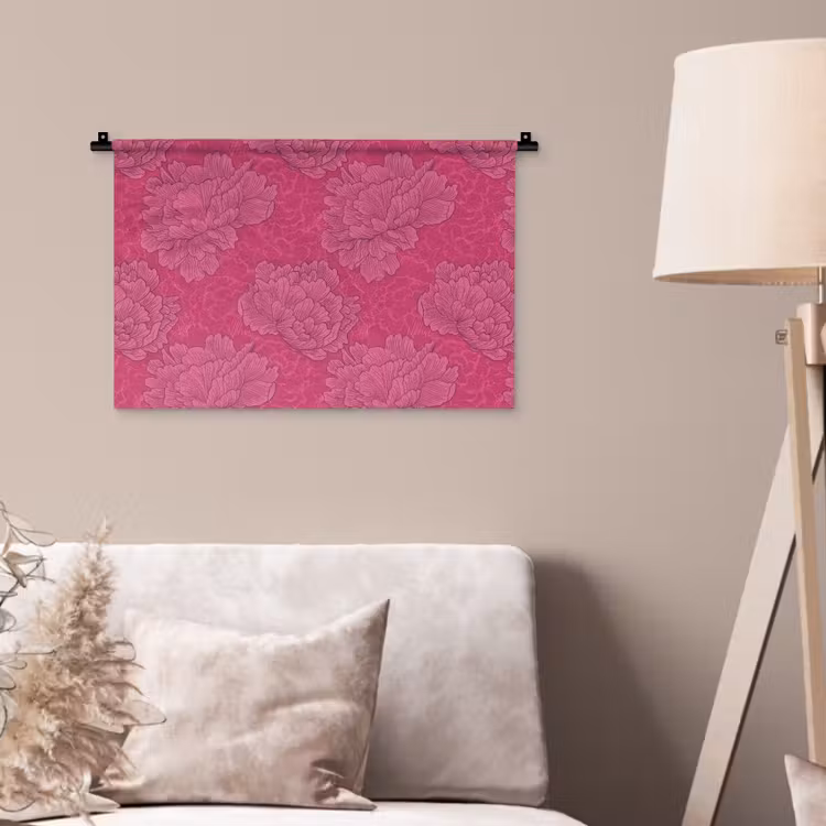 Pioenrozen - Energiek - Roze Wandkleed katoen klein 269 -sfeer4