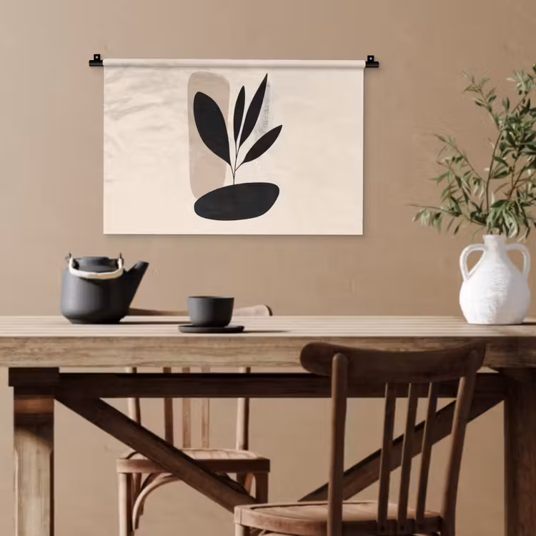 Plant - Beige - Japandi Wandkleed katoen klein -sfeer6