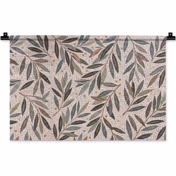 Plant - Blad - Mozaïek - Groen Wandkleed katoen klein -zz3d