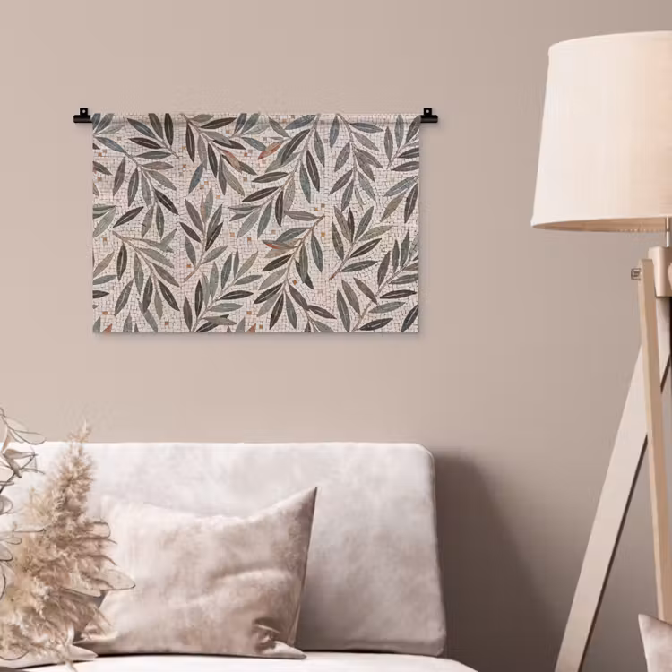 Plant - Blad - Mozaïek - Groen Wandkleed katoen klein -sfeer4