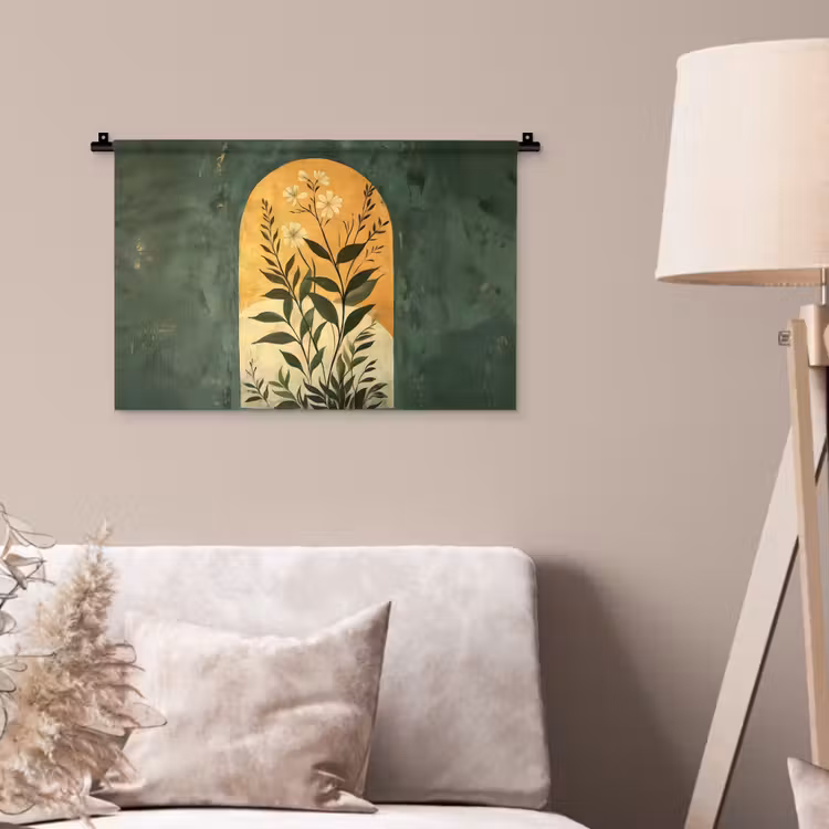 Plant - Bloemen - Wit Wandkleed katoen klein -sfeer4