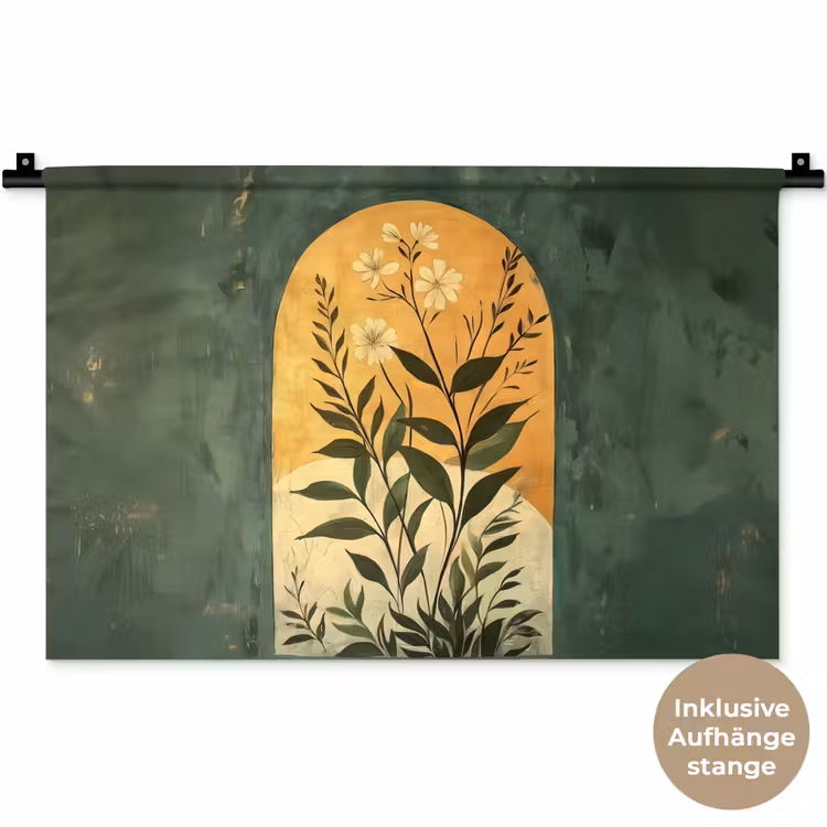 Plant - Bloemen - Wit Wandkleed katoen klein -t3d_DE