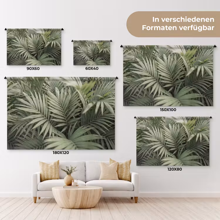 Plant - Palmbladeren - Natuur - Groen Wandkleed katoen klein -tsfeer8_DE