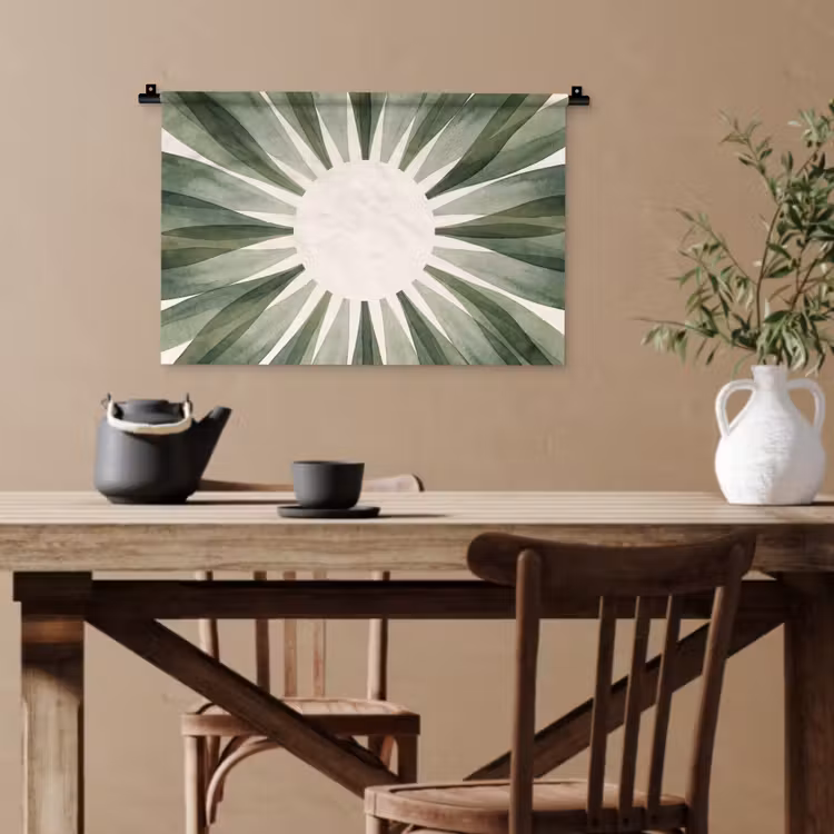 Planten - Abstract - Waterverf - Groen - Natuur Wandkleed katoen klein -sfeer6