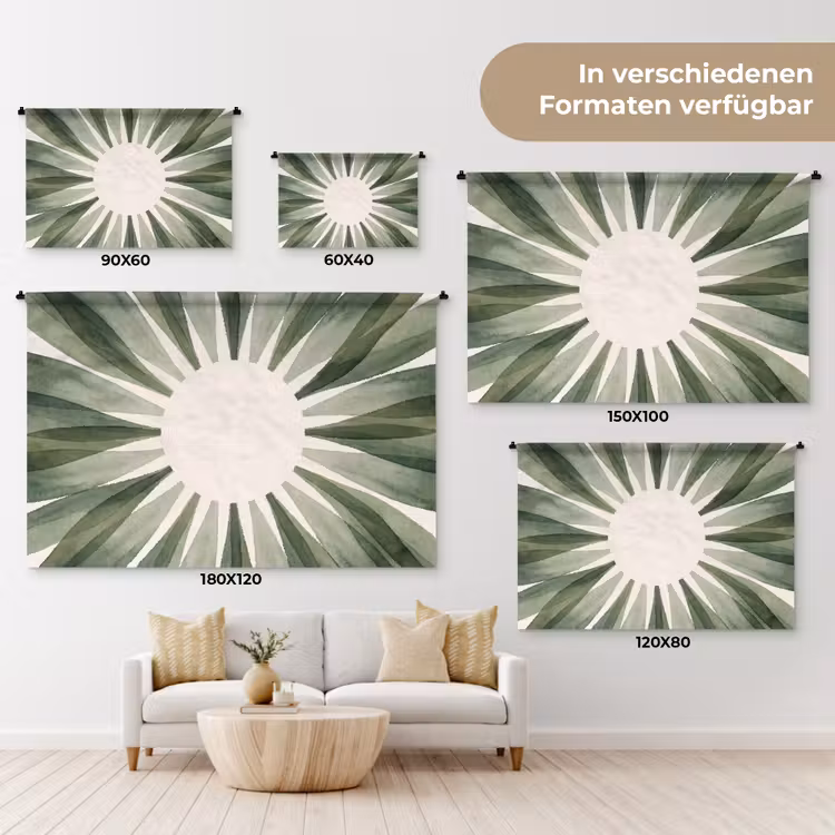 Planten - Abstract - Waterverf - Groen - Natuur Wandkleed katoen klein -tsfeer8_DE