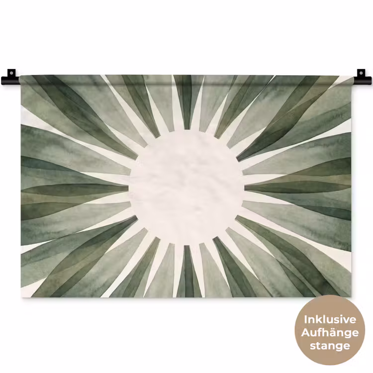 Planten - Abstract - Waterverf - Groen - Natuur Wandkleed katoen klein -t3d_DE