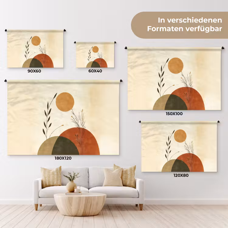 Planten - Abstract - Vormen Wandkleed katoen klein -tsfeer8_DE