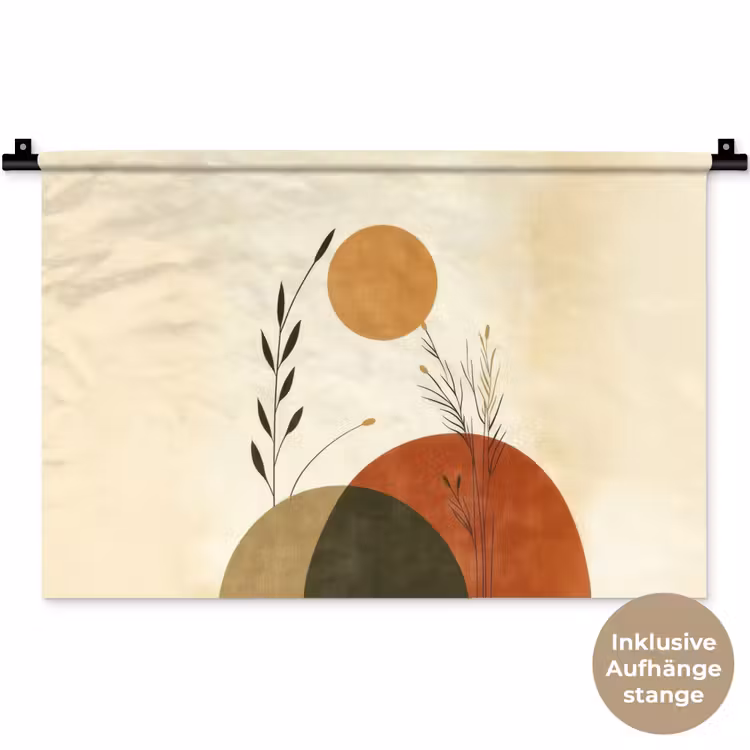 Planten - Abstract - Vormen Wandkleed katoen klein -t3d_DE