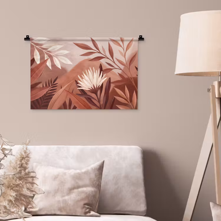 Planten - Bladeren - Botanisch - Modern - Bruin Wandkleed katoen klein -sfeer4