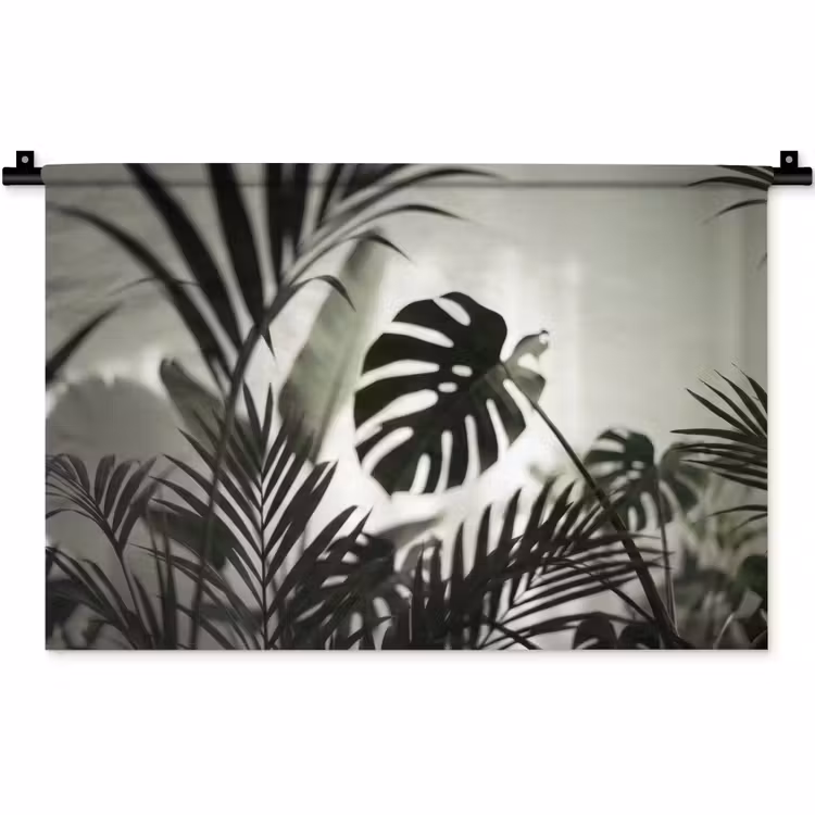 Planten - Bladeren - Natuur - Minimalistisch - Groen Wandkleed katoen klein -zz3d