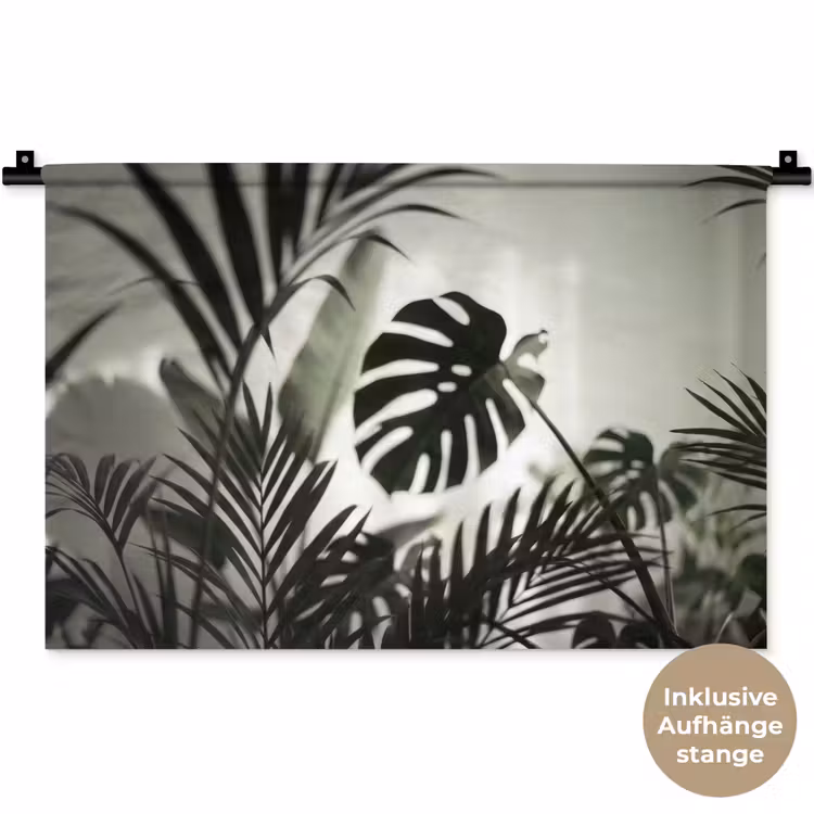 Planten - Bladeren - Natuur - Minimalistisch - Groen Wandkleed katoen klein -t3d_DE