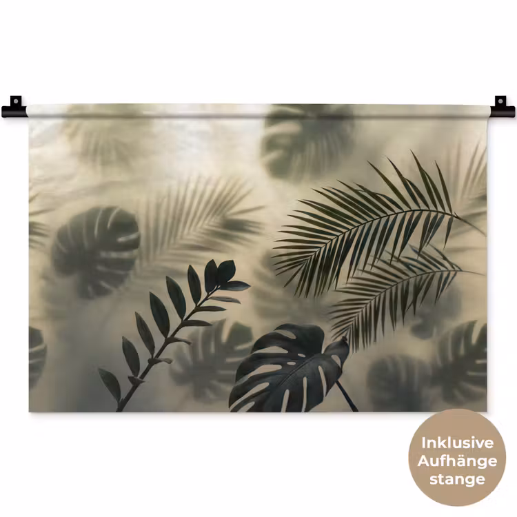 Planten - Bladeren - Schaduwen - Groen - Modern Wandkleed katoen klein -t3d_DE
