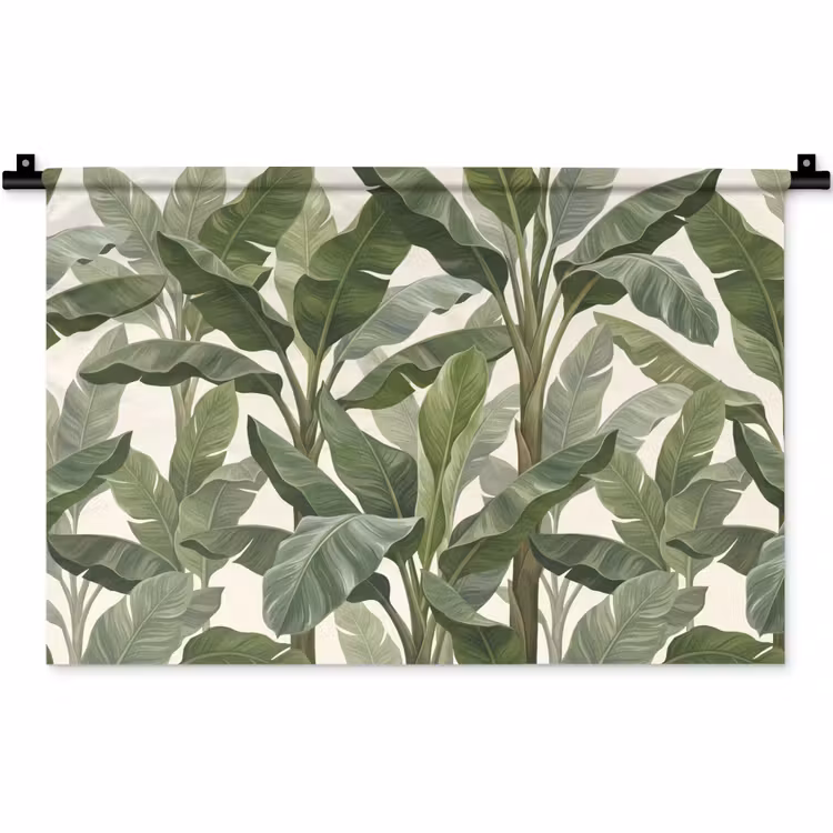 Planten - Bladeren - Tropisch - Groen Wandkleed katoen klein -zz3d