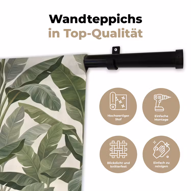 Planten - Bladeren - Tropisch - Groen Wandkleed katoen klein -tsfeer2_DE