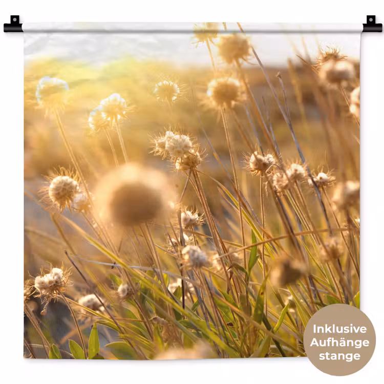 Planten - Natuur - Bloemen - Zon - Horizon Wandkleed katoen klein -t3d_DE