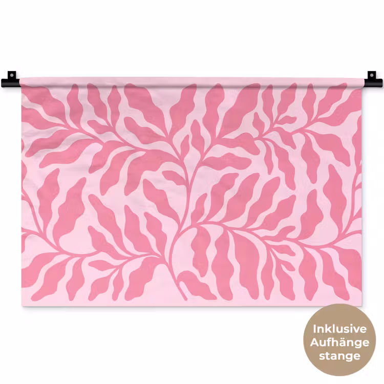 Planten - Organisch - Abstract - Modern - Roze Wandkleed katoen klein -t3d_DE