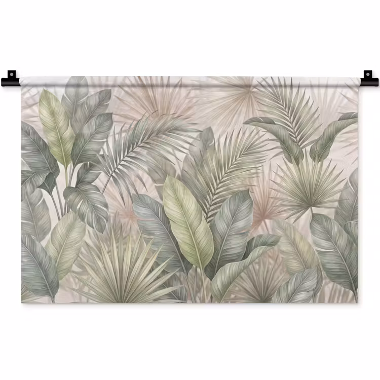 Planten - Tropisch - Bladeren - Groen - Natuur Wandkleed katoen klein -zz3d