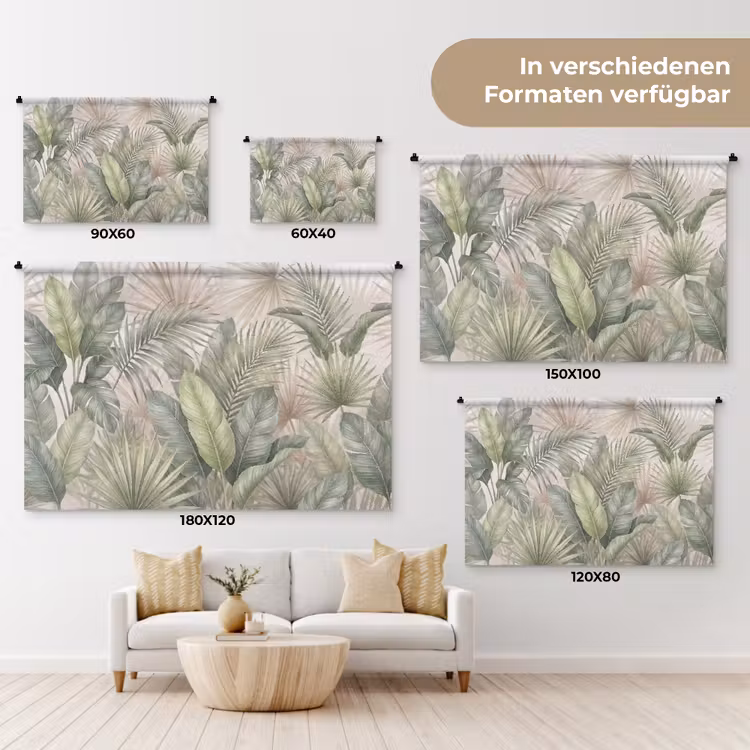 Planten - Tropisch - Bladeren - Groen - Natuur Wandkleed katoen klein -tsfeer8_DE