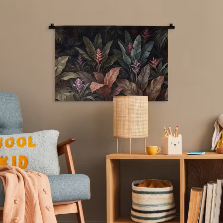 Planten - Tropisch - Jungle - Donker - Natuur Wandkleed katoen klein -wsfeer4_kind