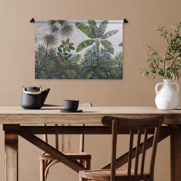 Planten - Tropisch - Mozaïek - Groen - Natuur Wandkleed katoen klein -sfeer6