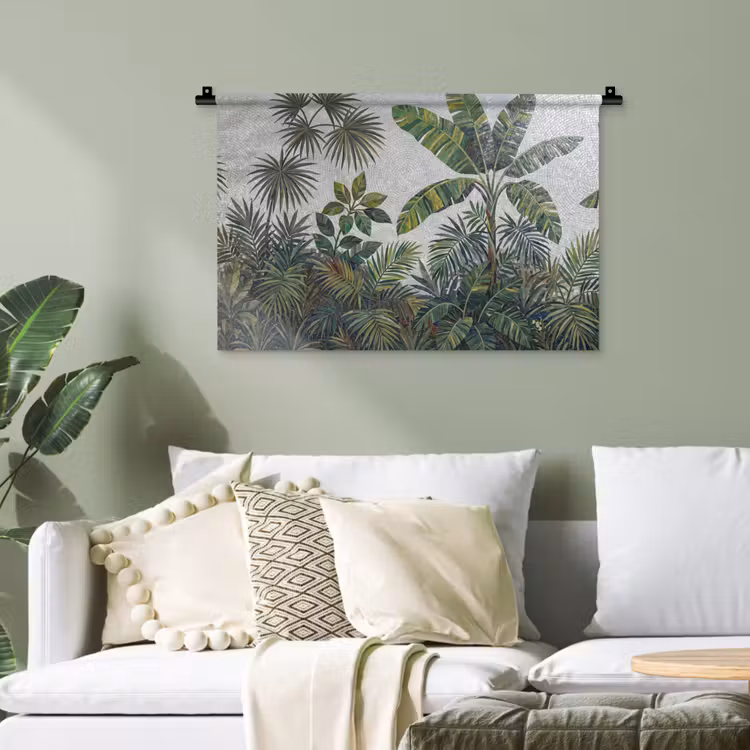 Planten - Tropisch - Mozaïek - Groen - Natuur Wandkleed katoen klein -sfeer7