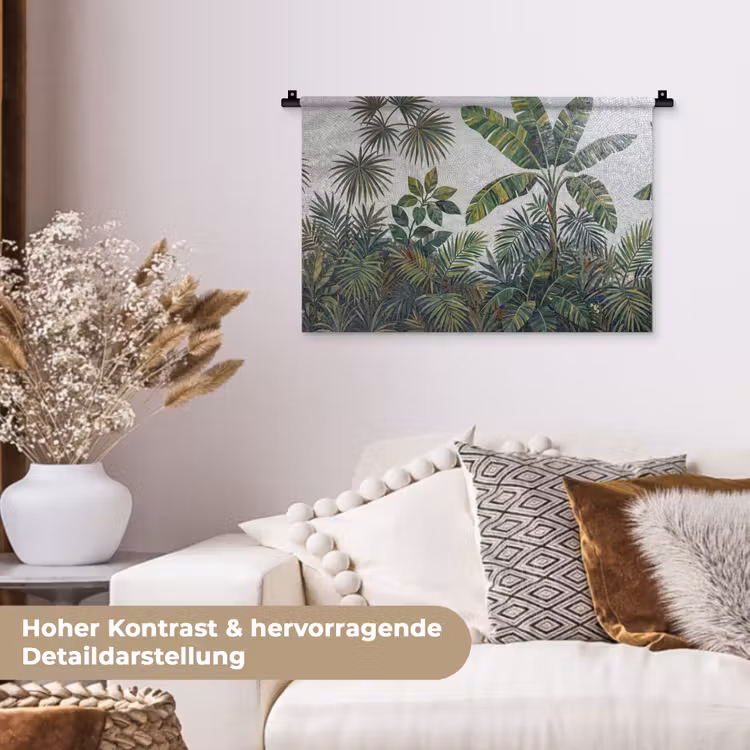 Planten - Tropisch - Mozaïek - Groen - Natuur Wandkleed katoen klein -tsfeer1_DE