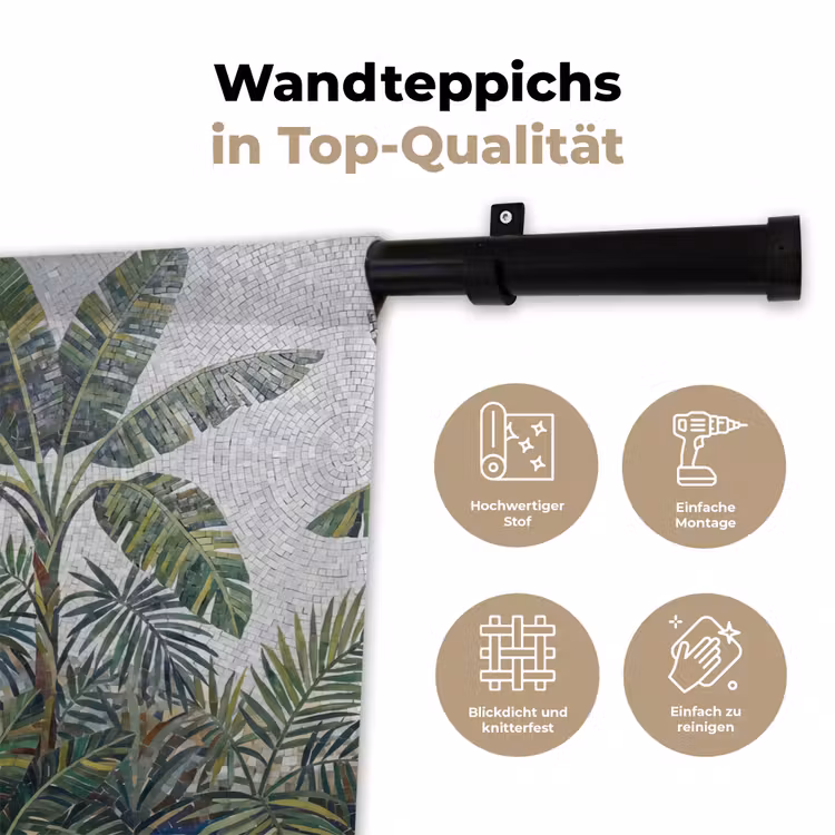 Planten - Tropisch - Mozaïek - Groen - Natuur Wandkleed katoen klein -tsfeer2_DE
