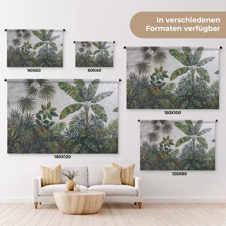 Planten - Tropisch - Mozaïek - Groen - Natuur Wandkleed katoen klein -tsfeer8_DE