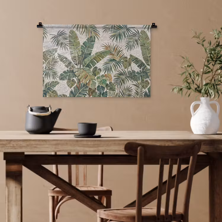 Planten - Tropisch - Mozaïek - Natuur - Groen Wandkleed katoen klein -sfeer6