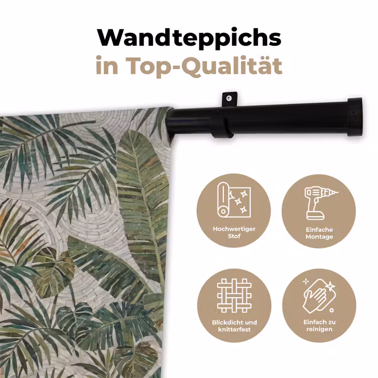 Planten - Tropisch - Mozaïek - Natuur - Groen Wandkleed katoen klein -tsfeer2_DE