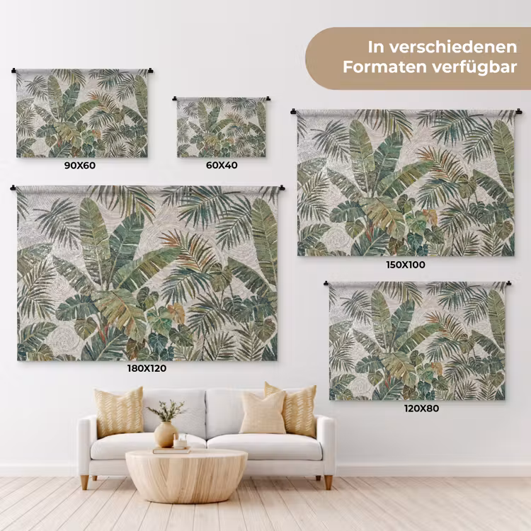 Planten - Tropisch - Mozaïek - Natuur - Groen Wandkleed katoen klein -tsfeer8_DE