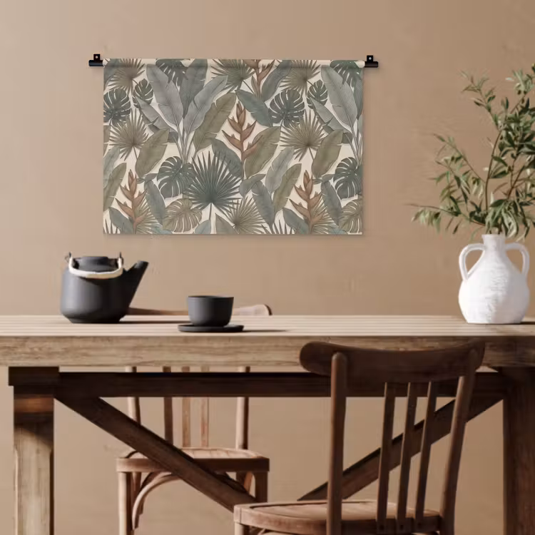 Planten - Tropisch - Natuur - Illustratie - Groen Wandkleed katoen klein -sfeer6