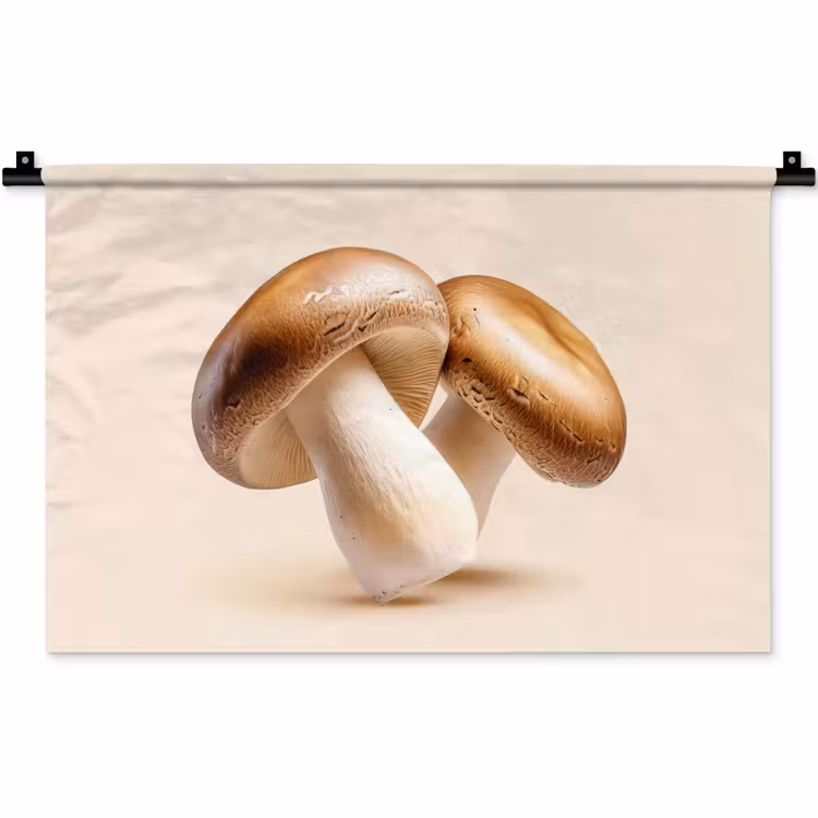 Champignons - Zacht - Beige Wandkleed katoen klein -zz3d