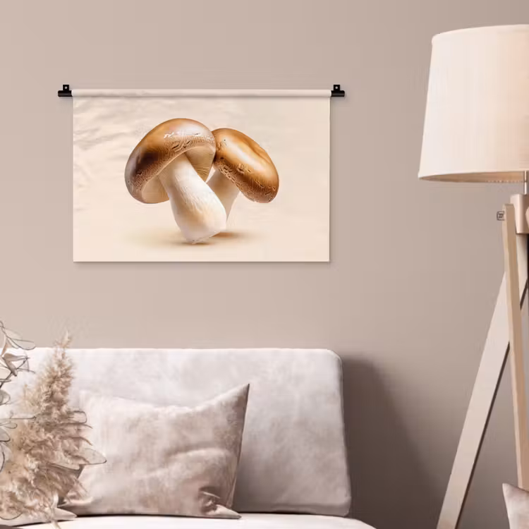Champignons - Zacht - Beige Wandkleed katoen klein -sfeer4