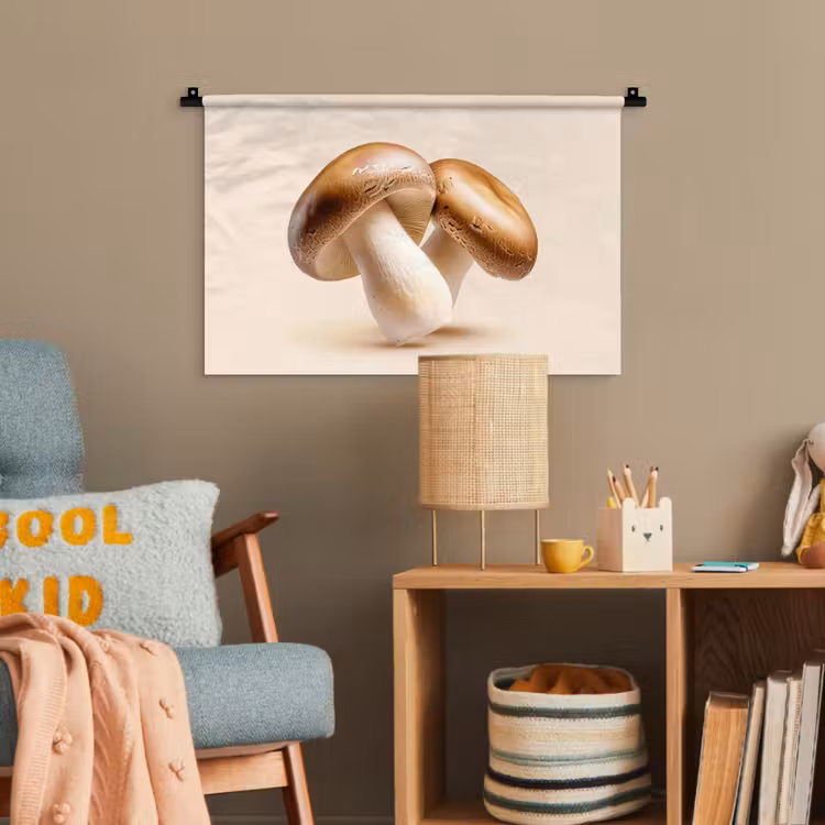 Champignons - Zacht - Beige Wandkleed katoen klein -wsfeer4_kind