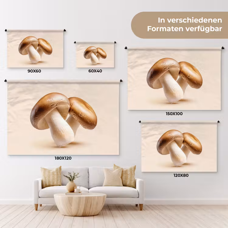 Champignons - Zacht - Beige Wandkleed katoen klein -tsfeer8_DE