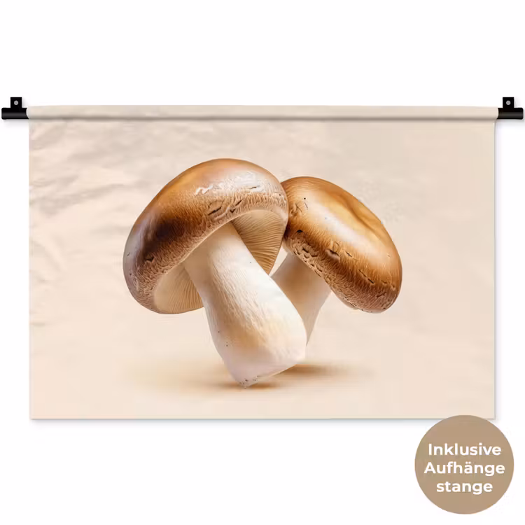 Champignons - Zacht - Beige Wandkleed katoen klein -t3d_DE