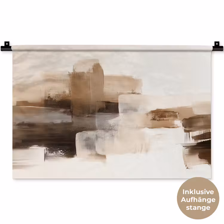 Penseelstreken - Abstract landschap - Rust Wandkleed katoen klein -t3d_DE