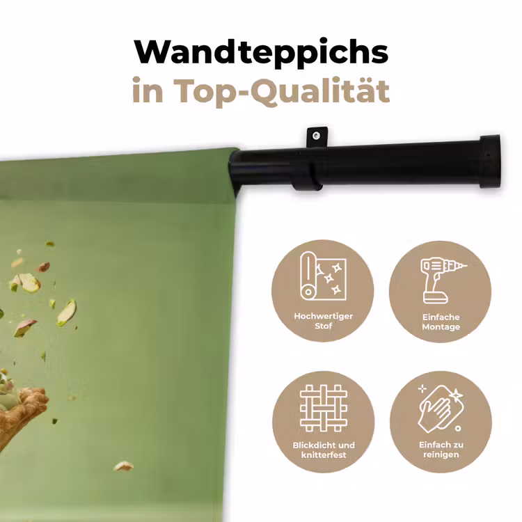 Pistache - Taart - Noten - Eten Wandkleed katoen klein -tsfeer2_DE