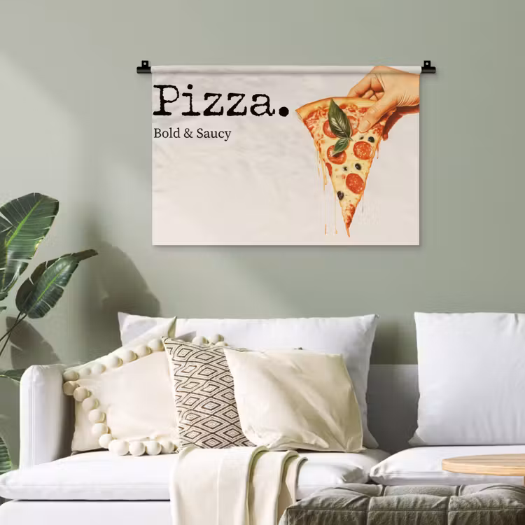 Pizza - Kaas - Pepperoni Wandkleed katoen klein -sfeer7